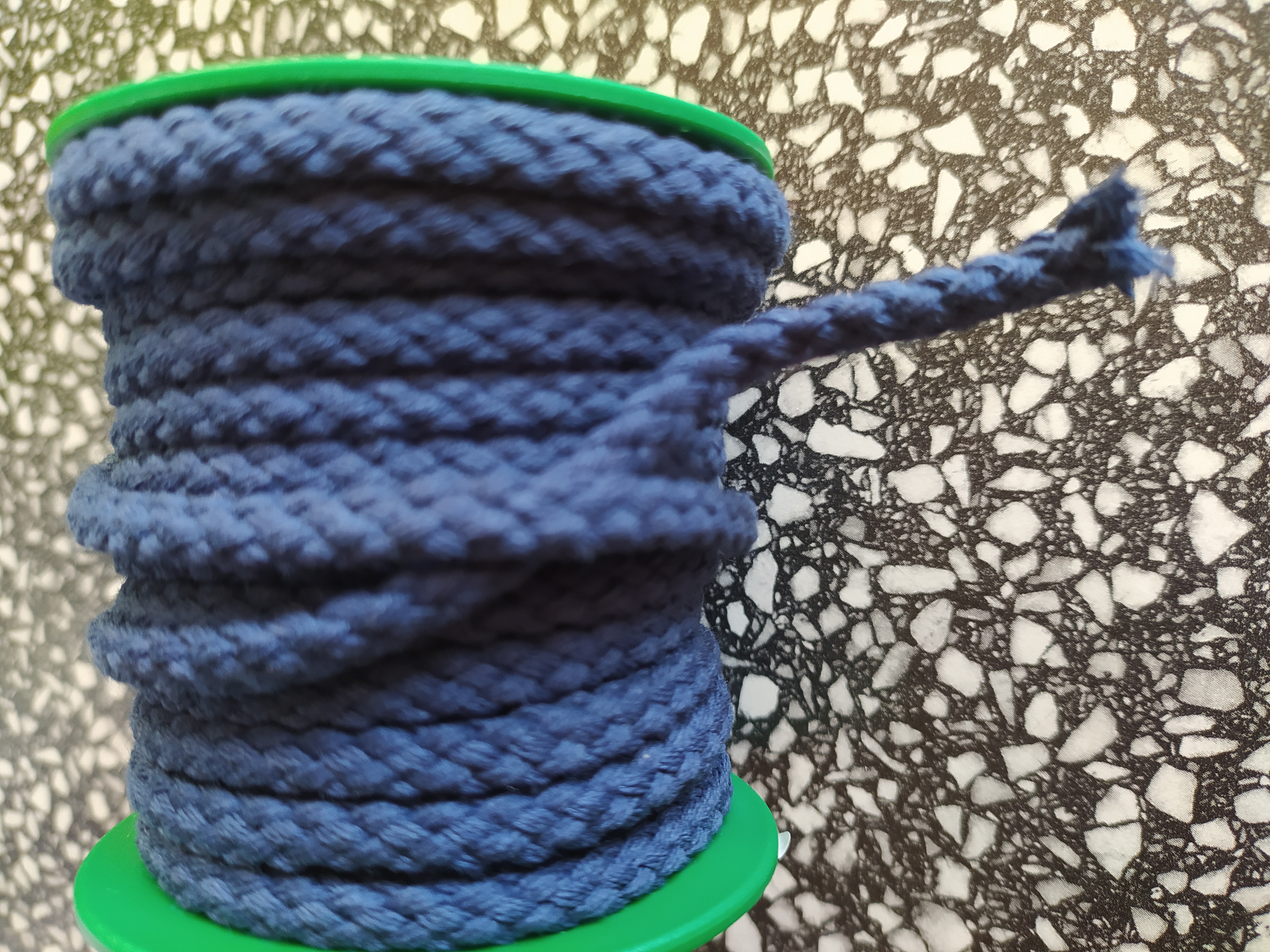 Šňůra proplétaná bavlněná 5,3 mm tmavě modrá