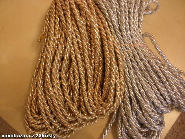 Šňůra leonská kroucená 1,7 mm zlatá