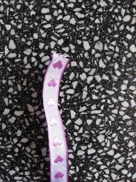 Stuha ozdobná srdíčka 15 mm růžovo bílá