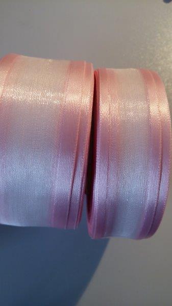 Stuha monofilová s vlascem 25 mm světle růžová