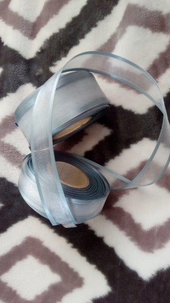 Stuha monofilová s vlascem 25 mm šedá