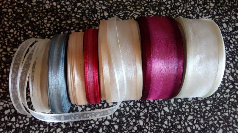 Stuha monofilová s vlascem 10 mm tmavě červená