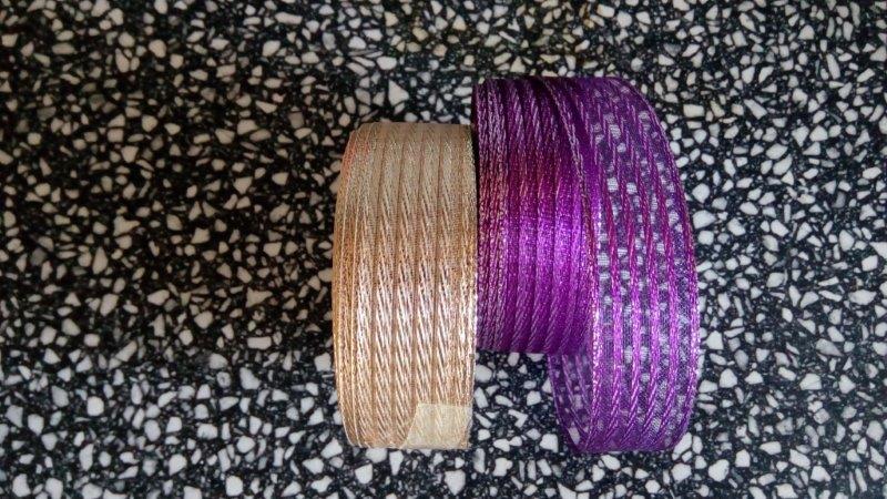 Stuha monofilová s metalplastem 25 mm zlatá