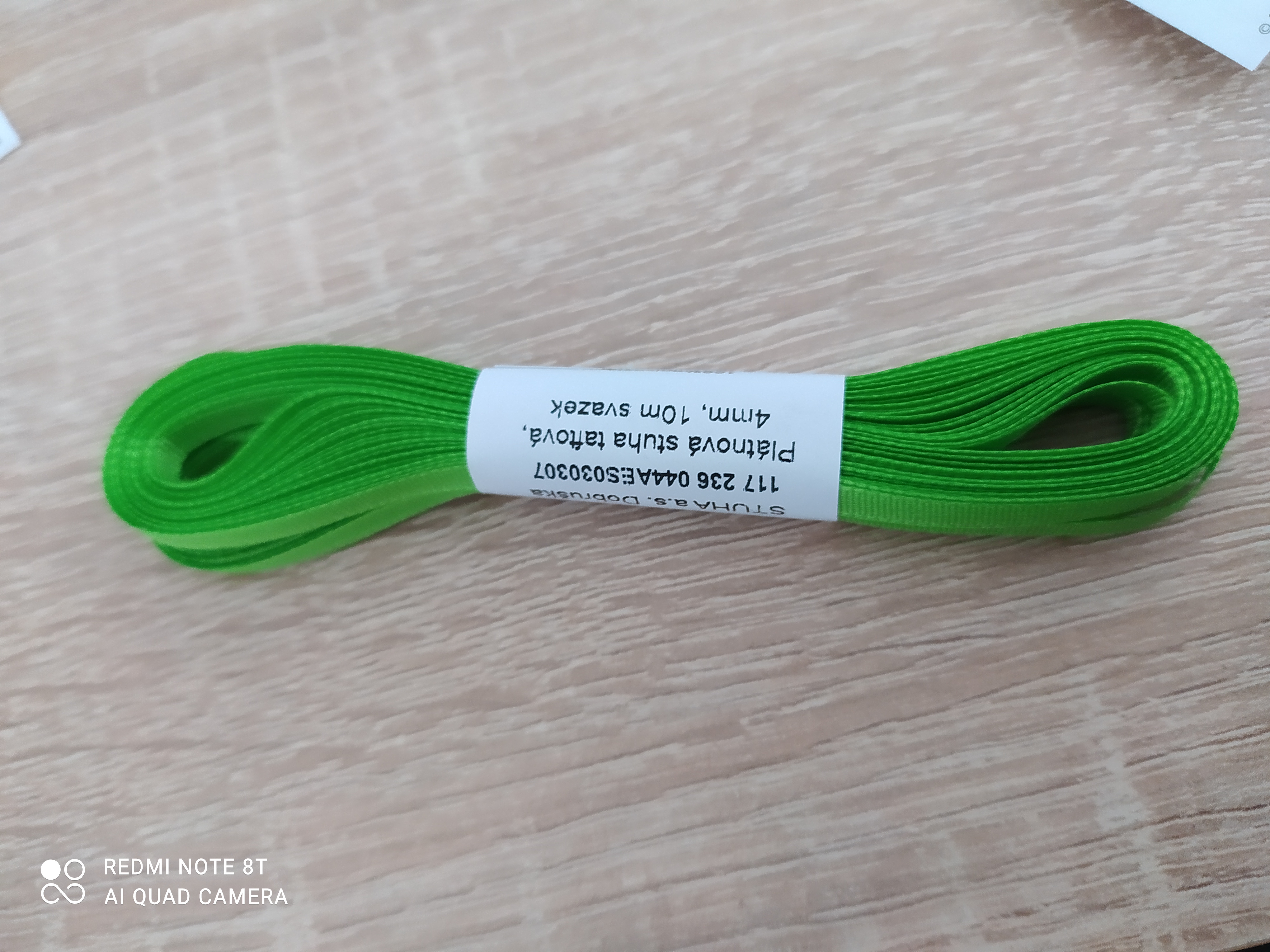 Stuha taftová 4 mm jarní zeleň