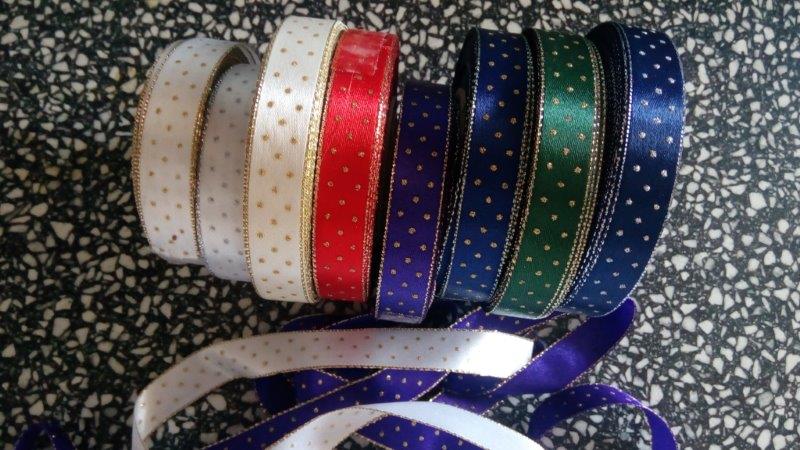 Stuha atlasová s rexorem 15 mm bílá+stříbro