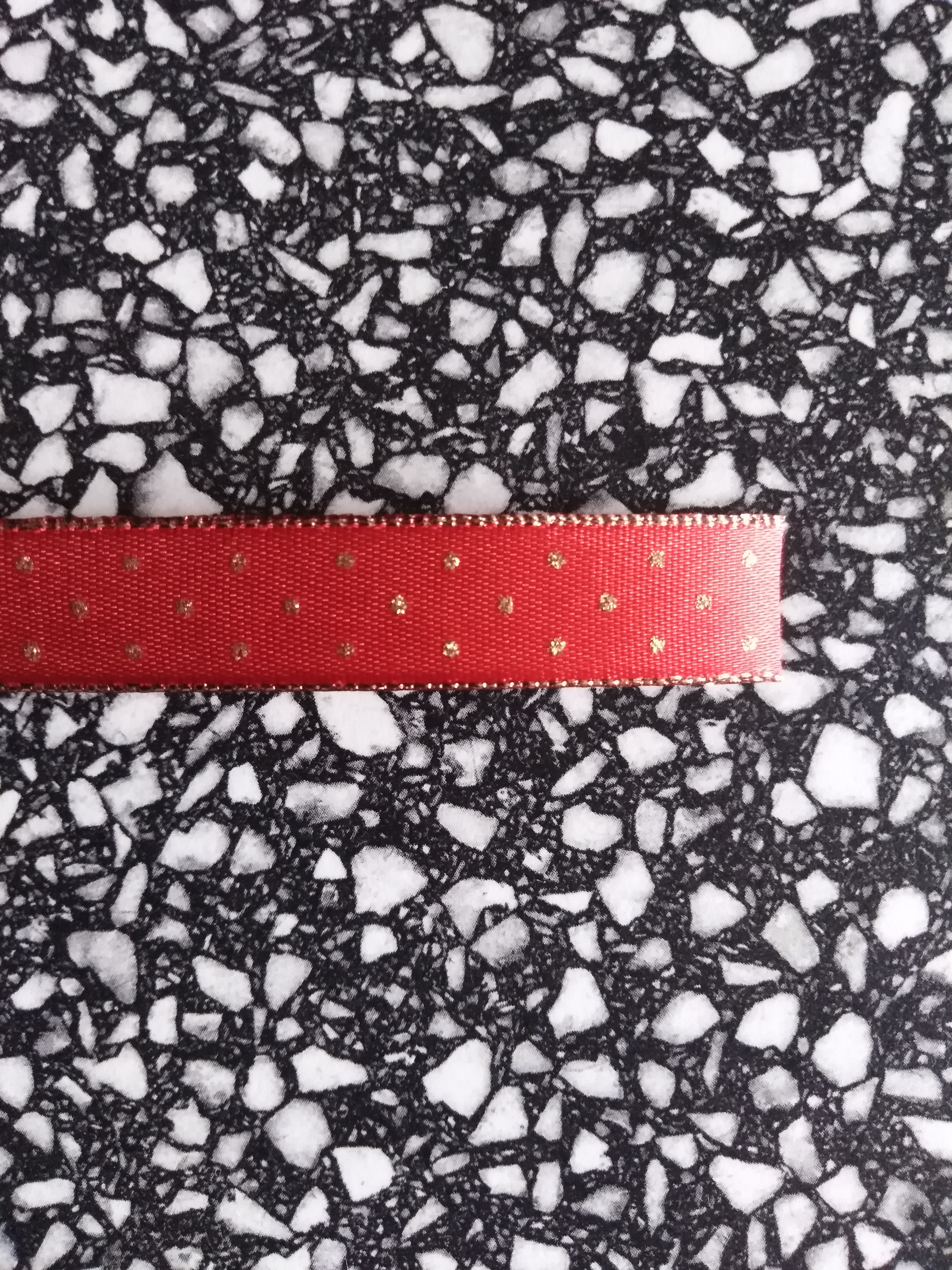 Stuha atlasová s rexorem 15 mm červená+zlato