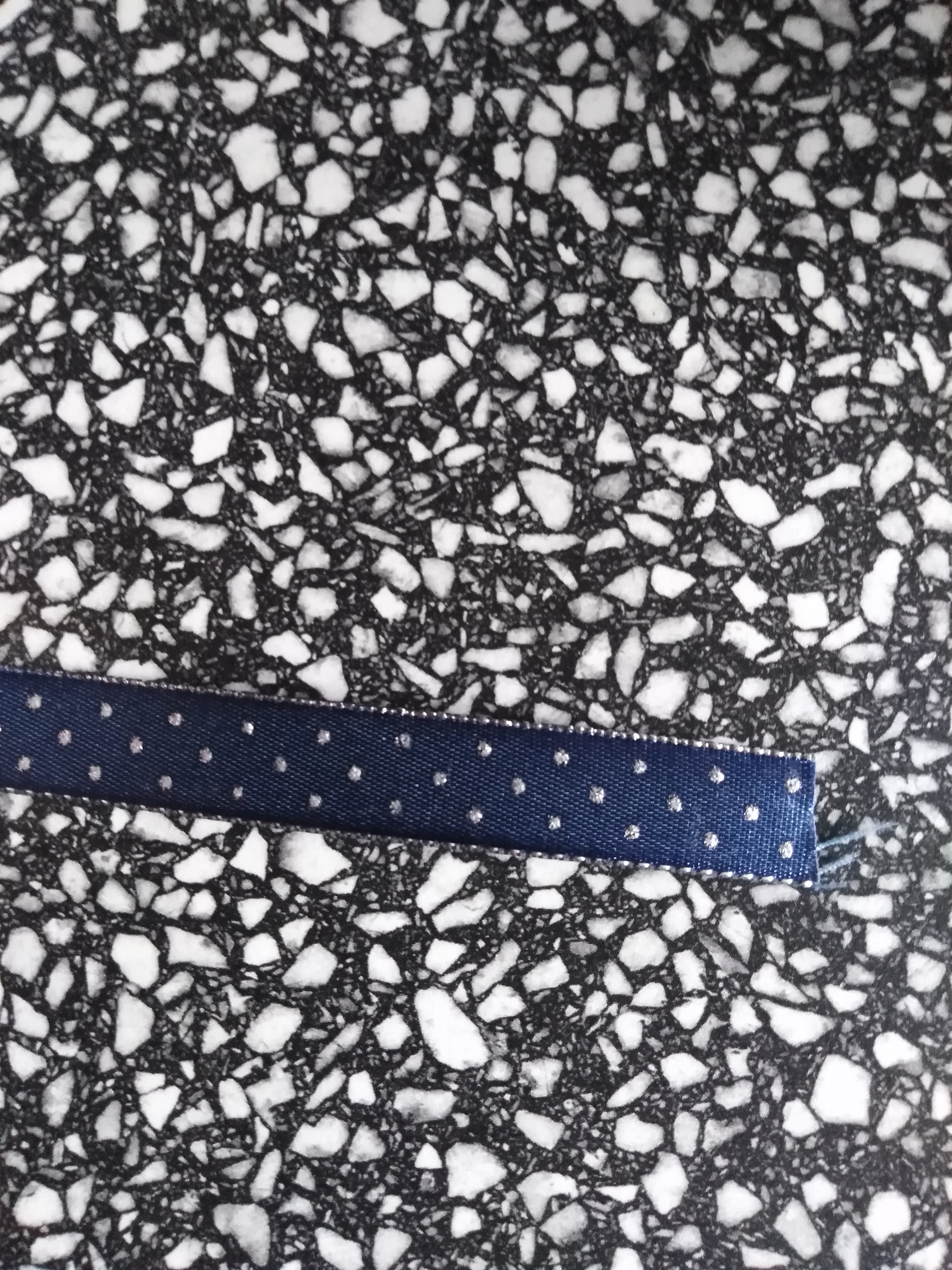 Stuha atlasová s rexorem 15 mm modrá+stříbro