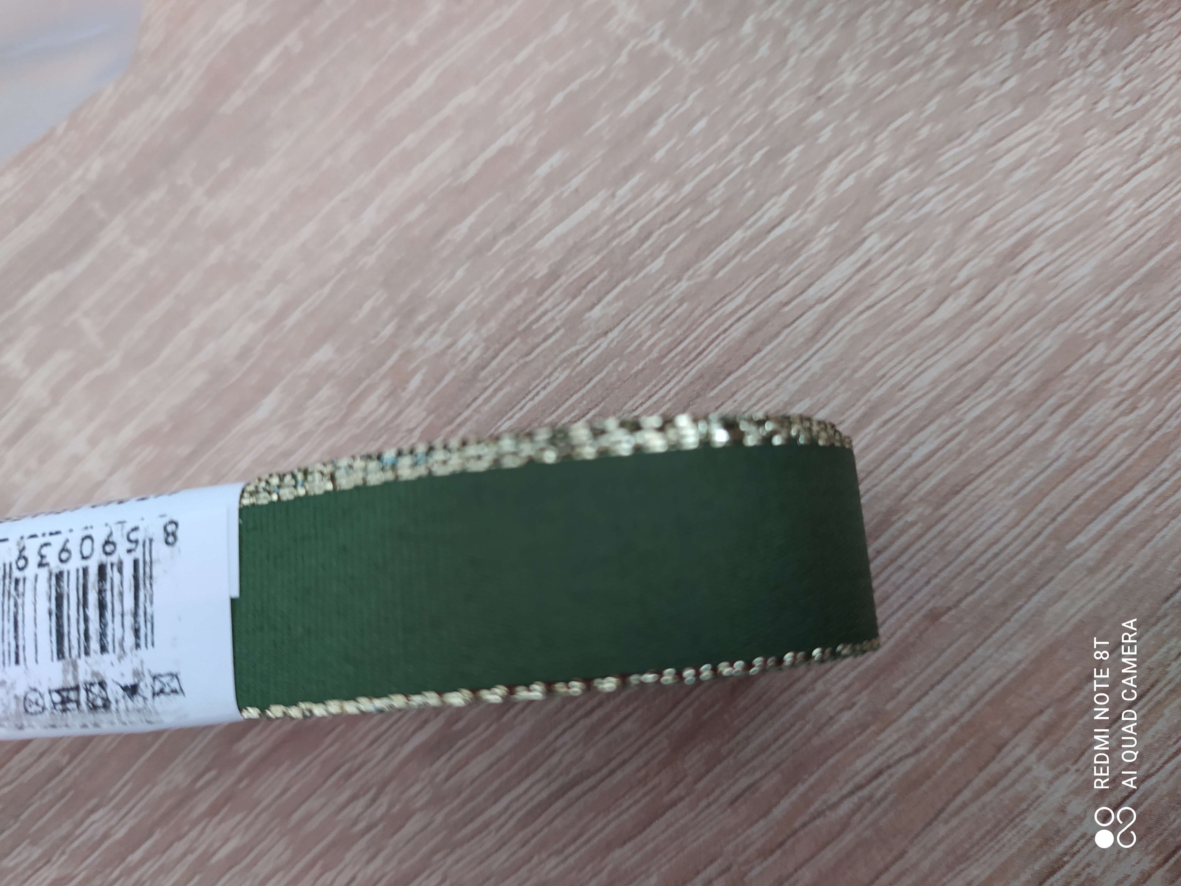 Stuha taftová s rexorem 15 mm zelená+zlato