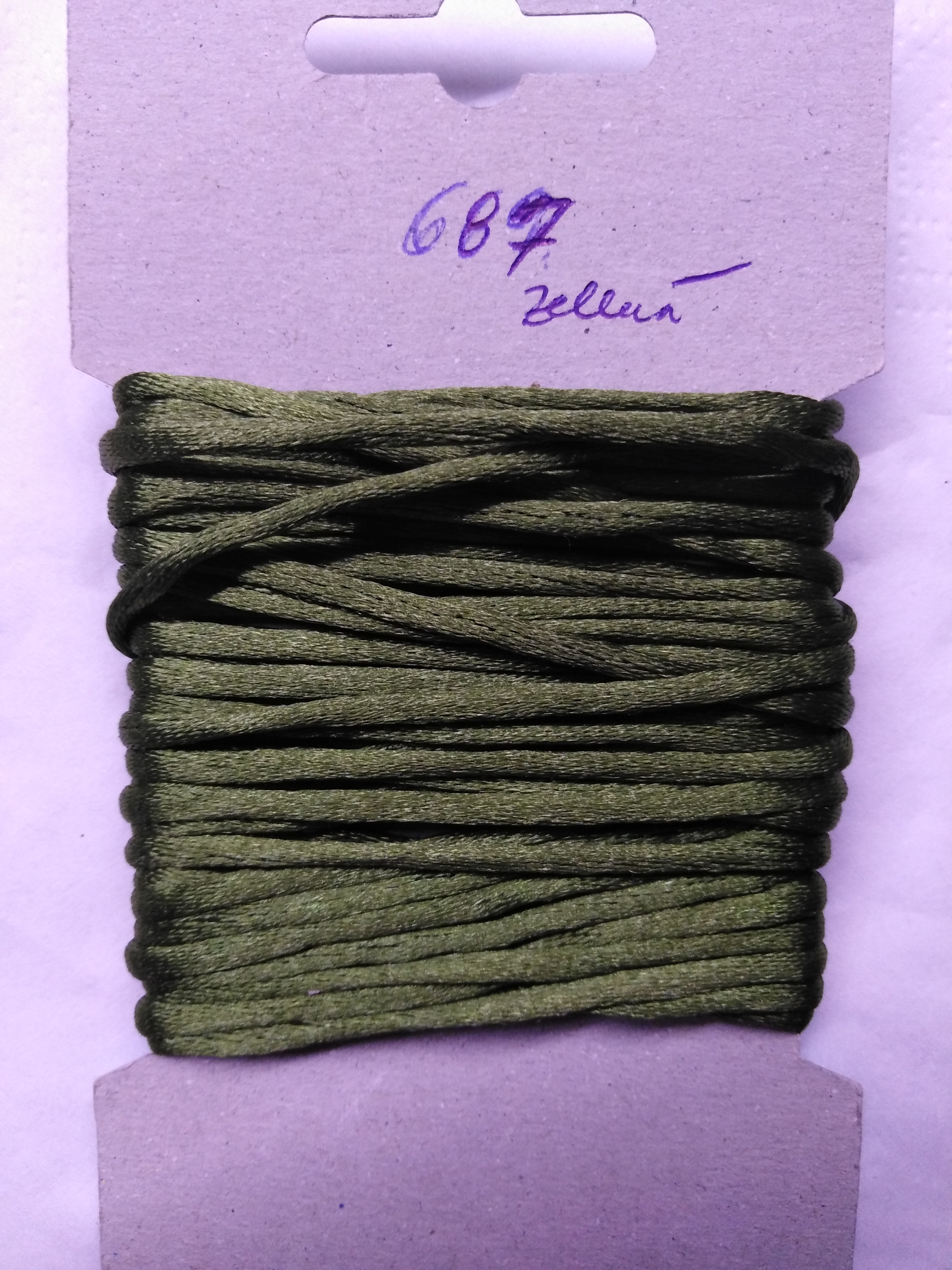 Šňůrka atlasová 2 mm zelená