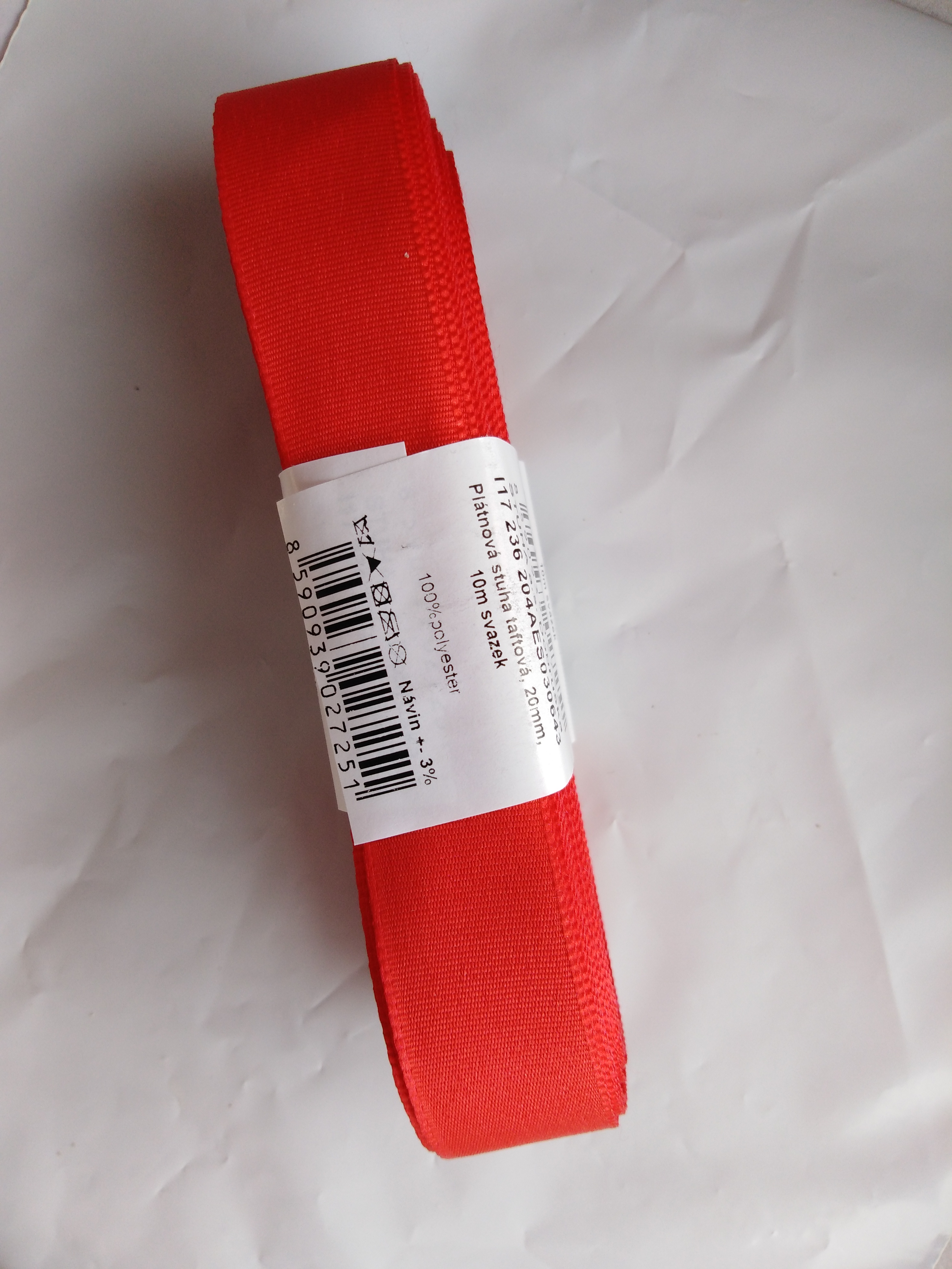 Stuha taftová 20 mm červená