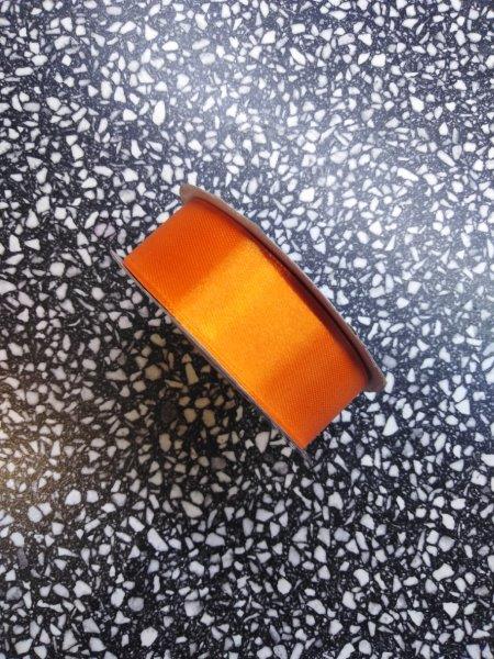 Stuha atlasová jednolící 25 mm oranžová