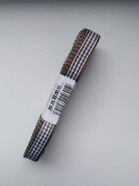 Stuha kostka káro 5 mm hnědá