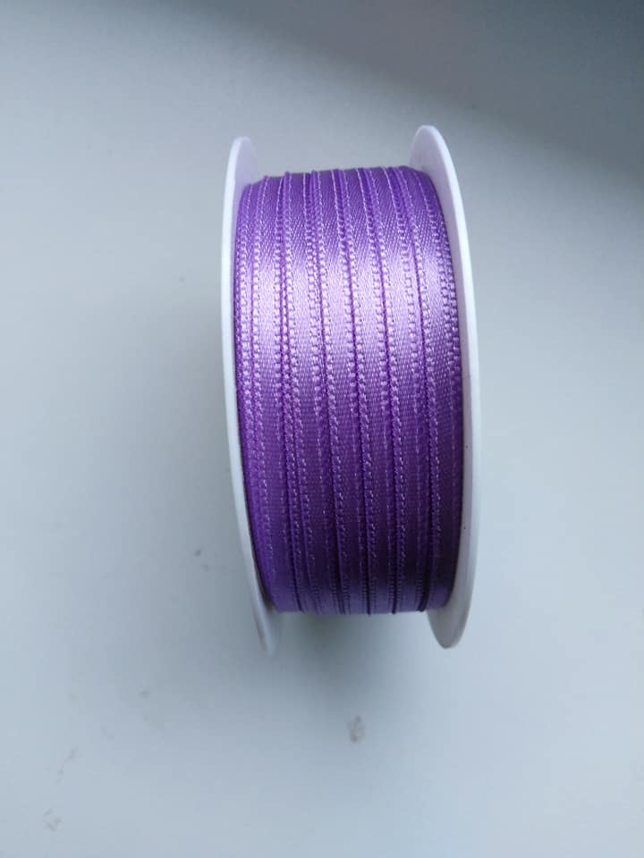 Stuha saténová 3 mm fialová METRÁŽ