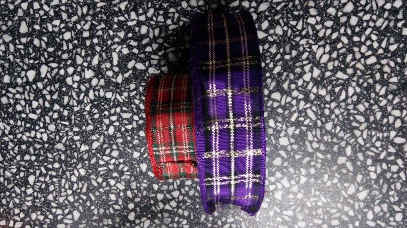 Stuha ozdobná s drátem 25 mm fialová