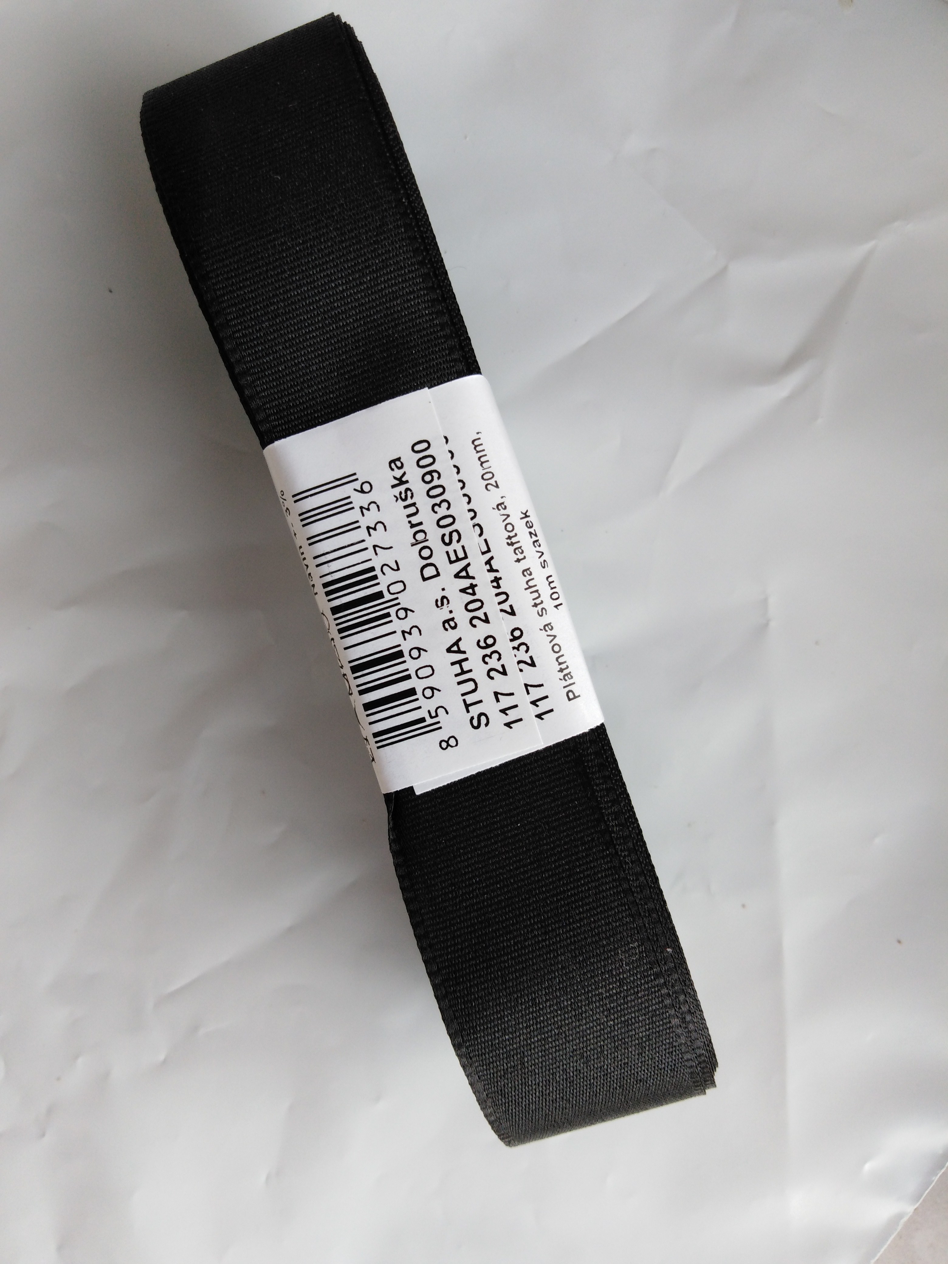 Stuha taftová 20 mm černá