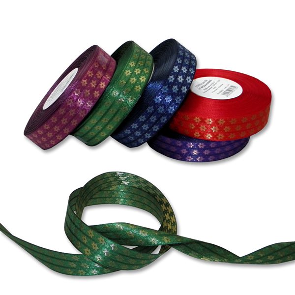 Stuha vánoční plátnová s MTP 25 mm tmavě fialová