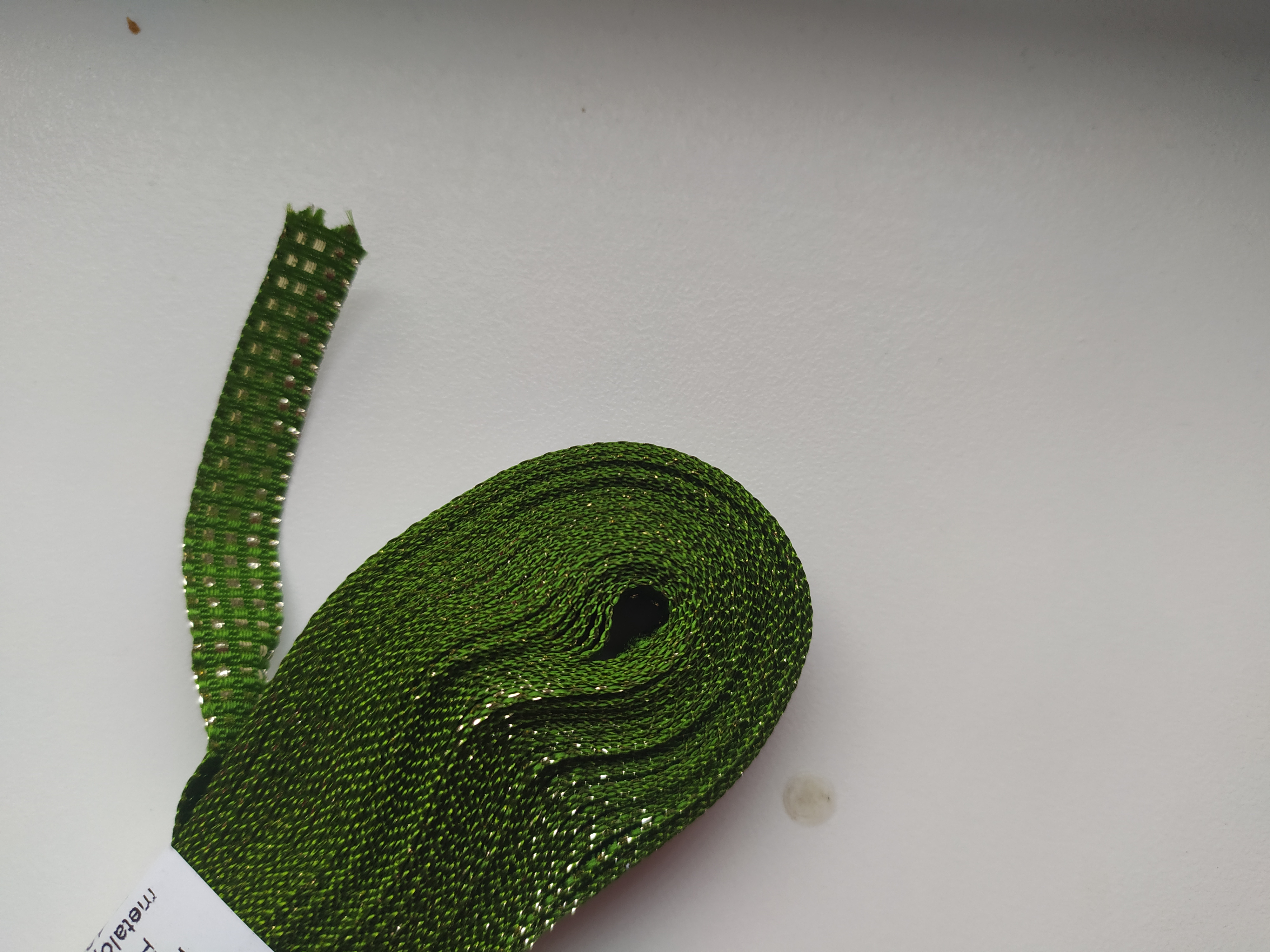 Stuha plátnová s MTP 10 mm zelenozlatá