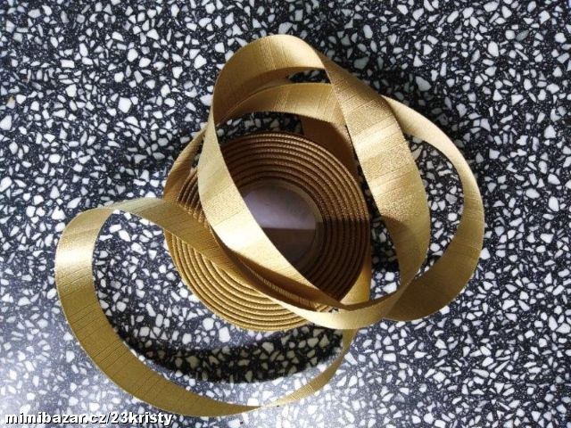 Stuha atlasová metalická 24 mm zlatá