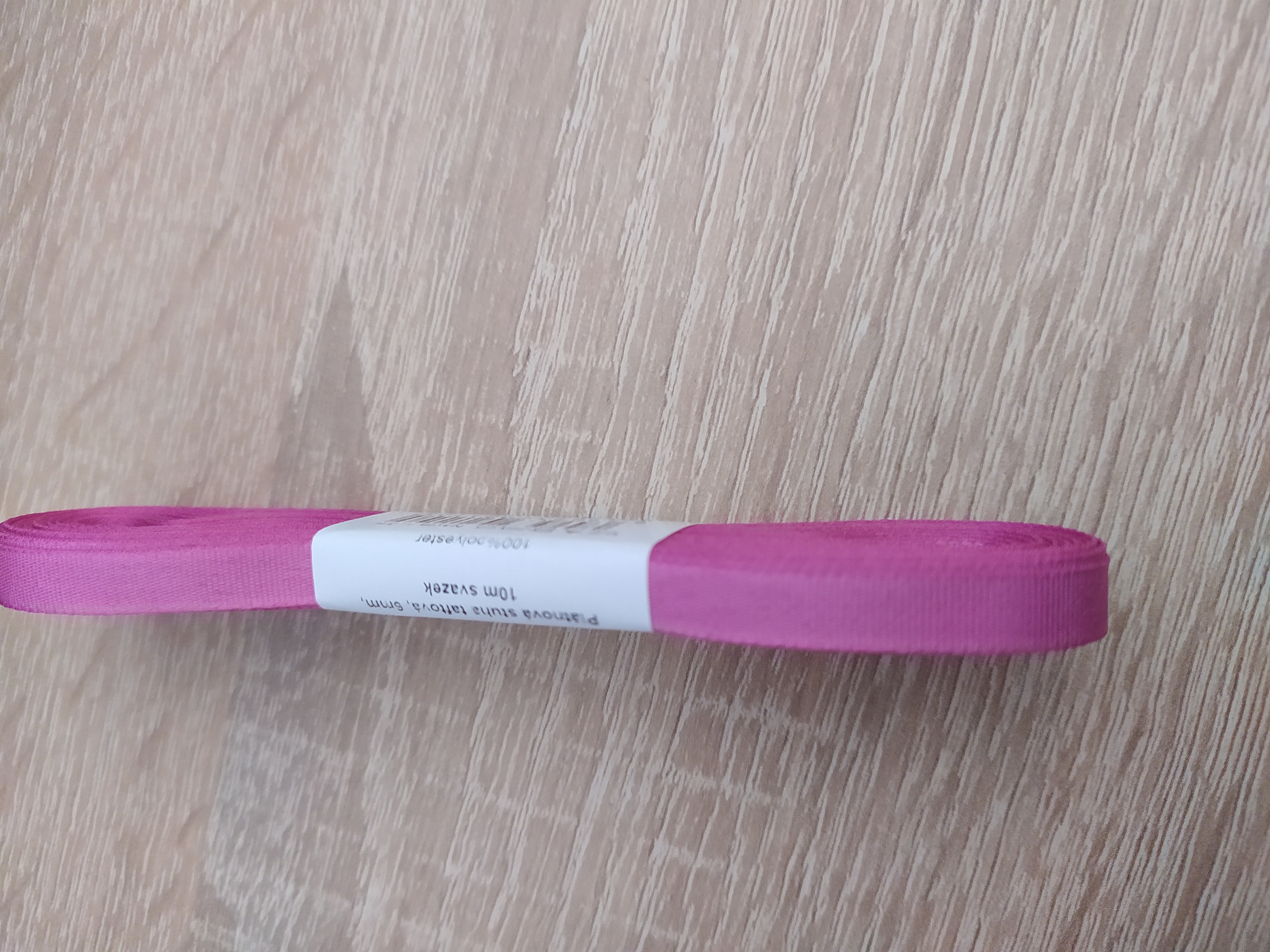 Stuha taftová 6 mm růžová