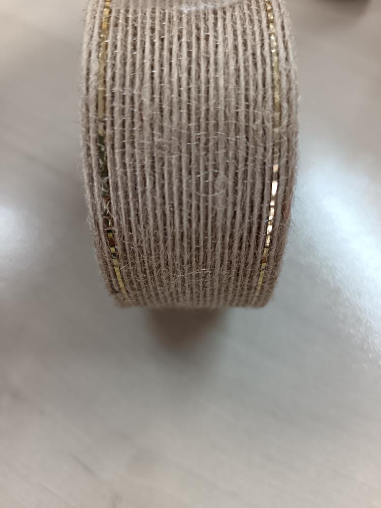 Stuha jutová s rexorem 40 mm režná