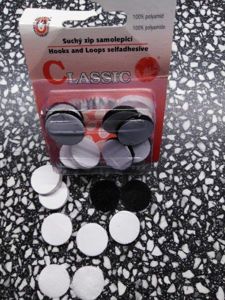 Stuhový uzávěr výseky 20 ks blistr bílé a černé