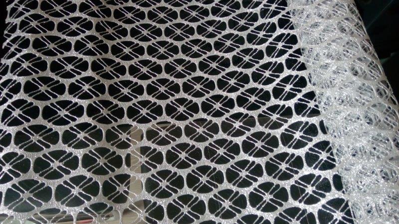 Dekorační krajka glitter 48 cm stříbrná