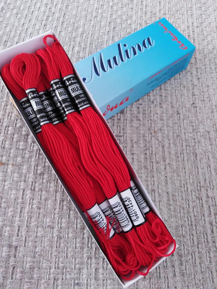 Příze na vyšívání Mulina - Ariadna tmavě červená 1554