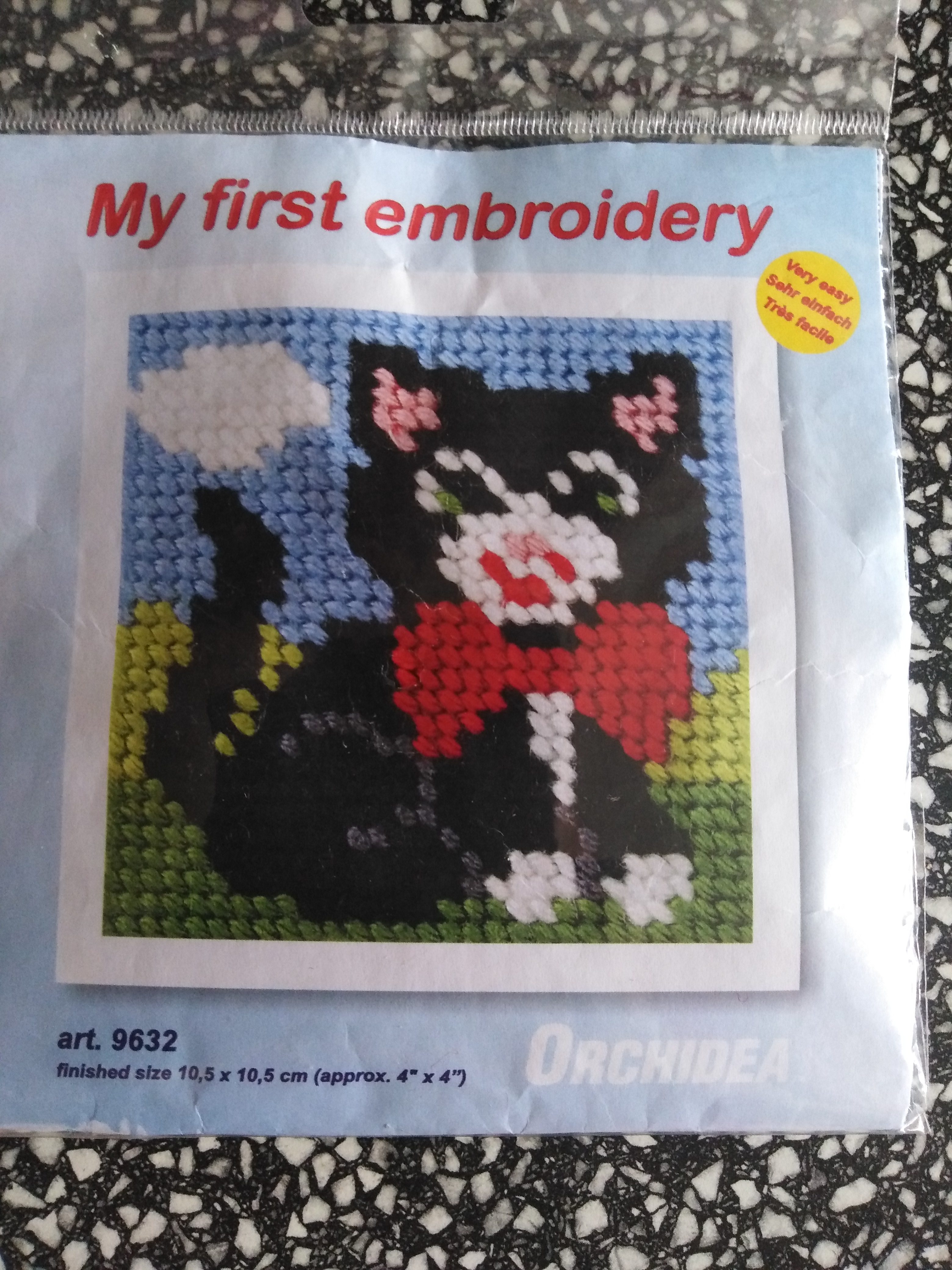 Vyšívací sada 10,5 x 10,5 cm kotě