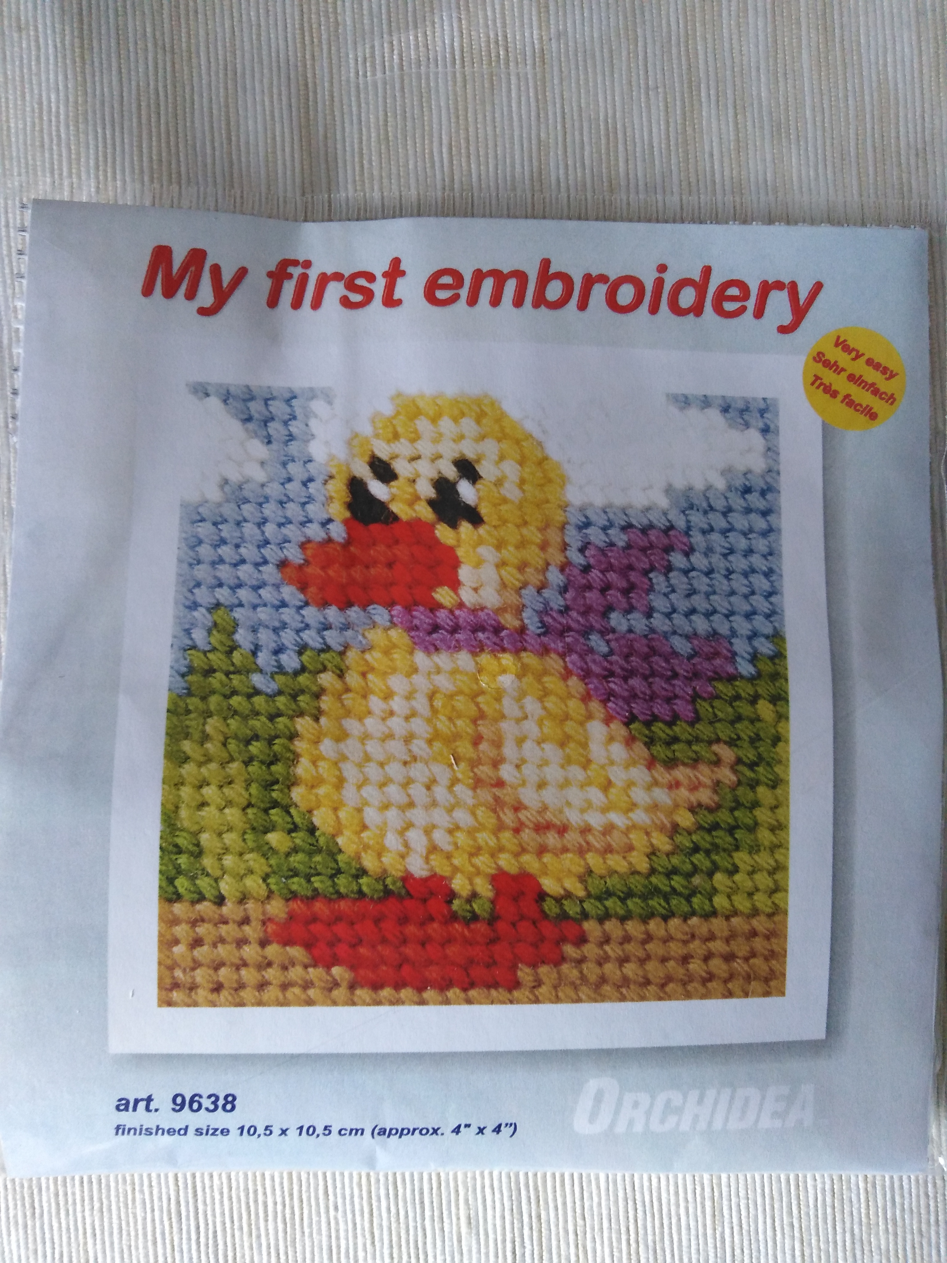 Vyšívací sada 10,5 x 10,5 cm kačenka