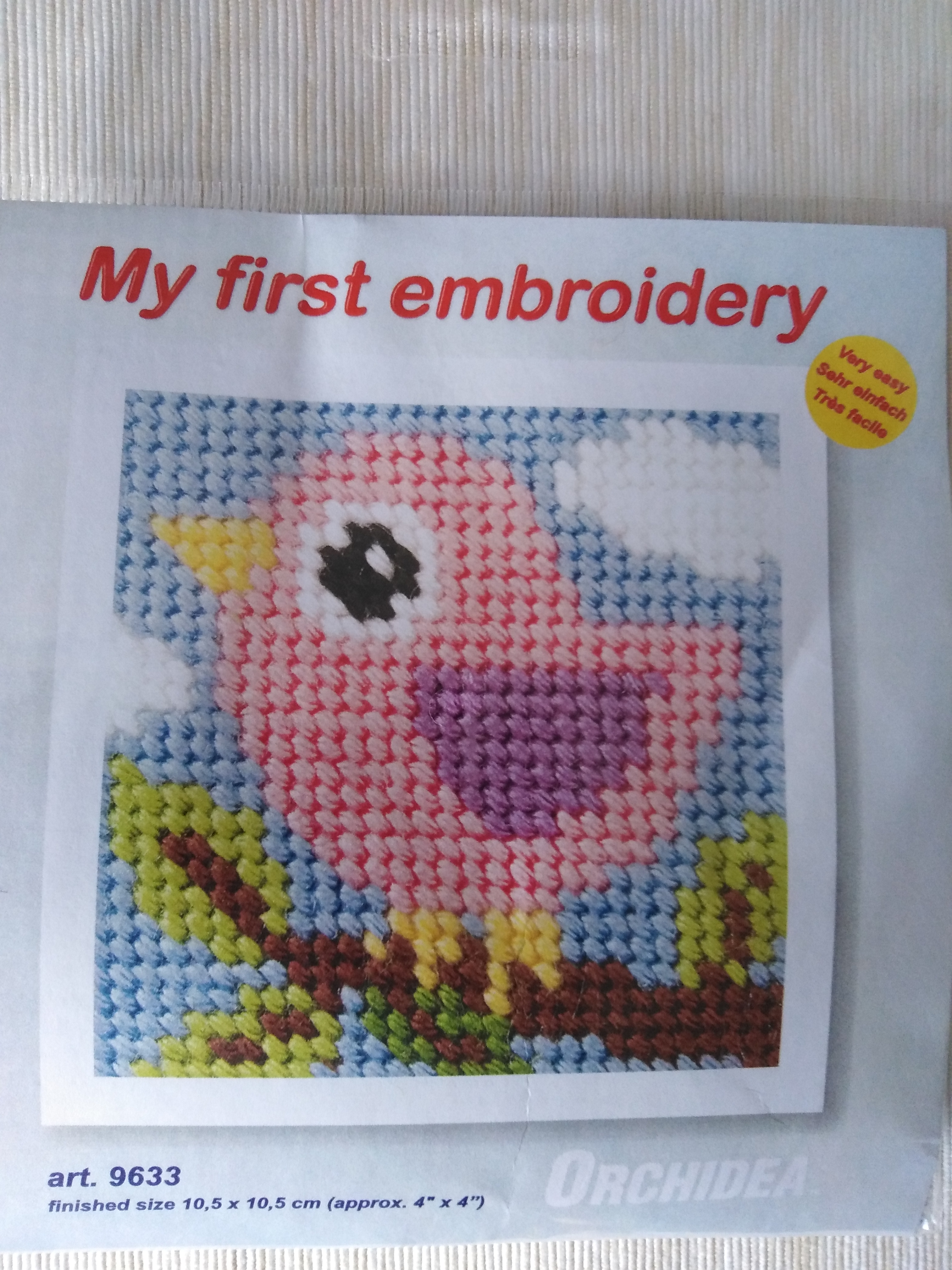 Vyšívací sada 10,5 x 10,5 cm ptáček