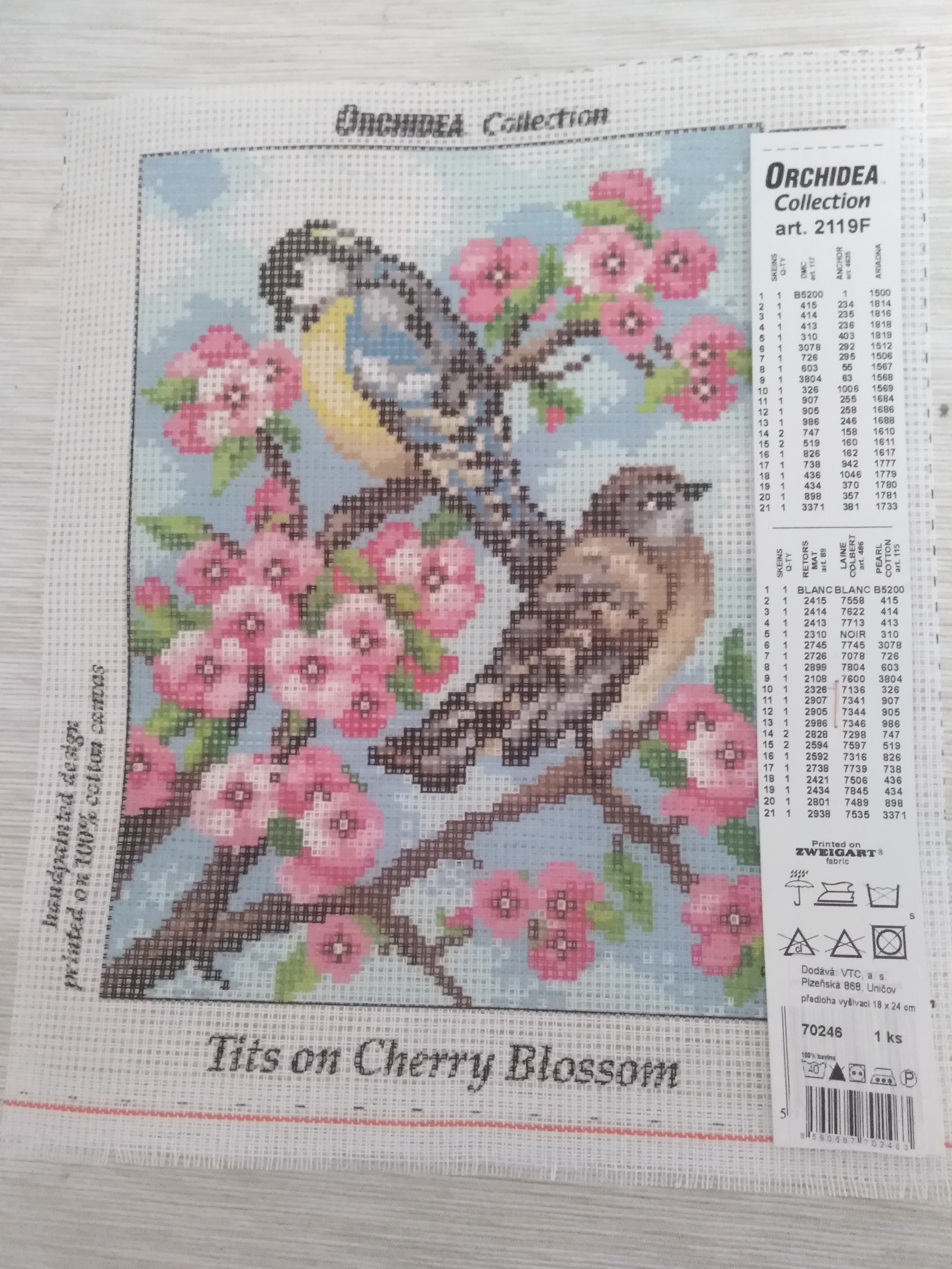 Předloha vyšívací 18 x 24 cm Ptáci