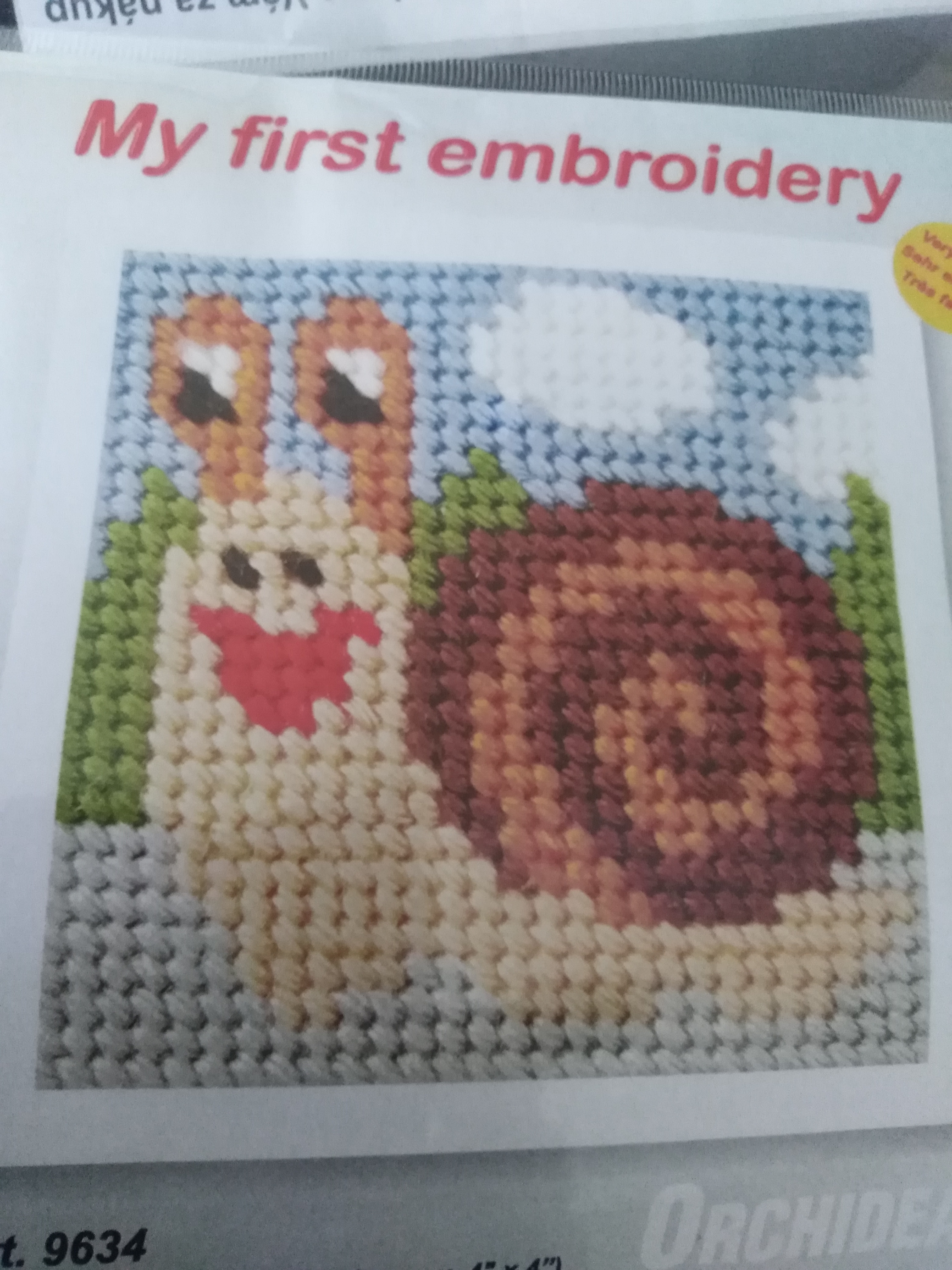 Vyšívací sada 10,5 x 10,5 cm šnek