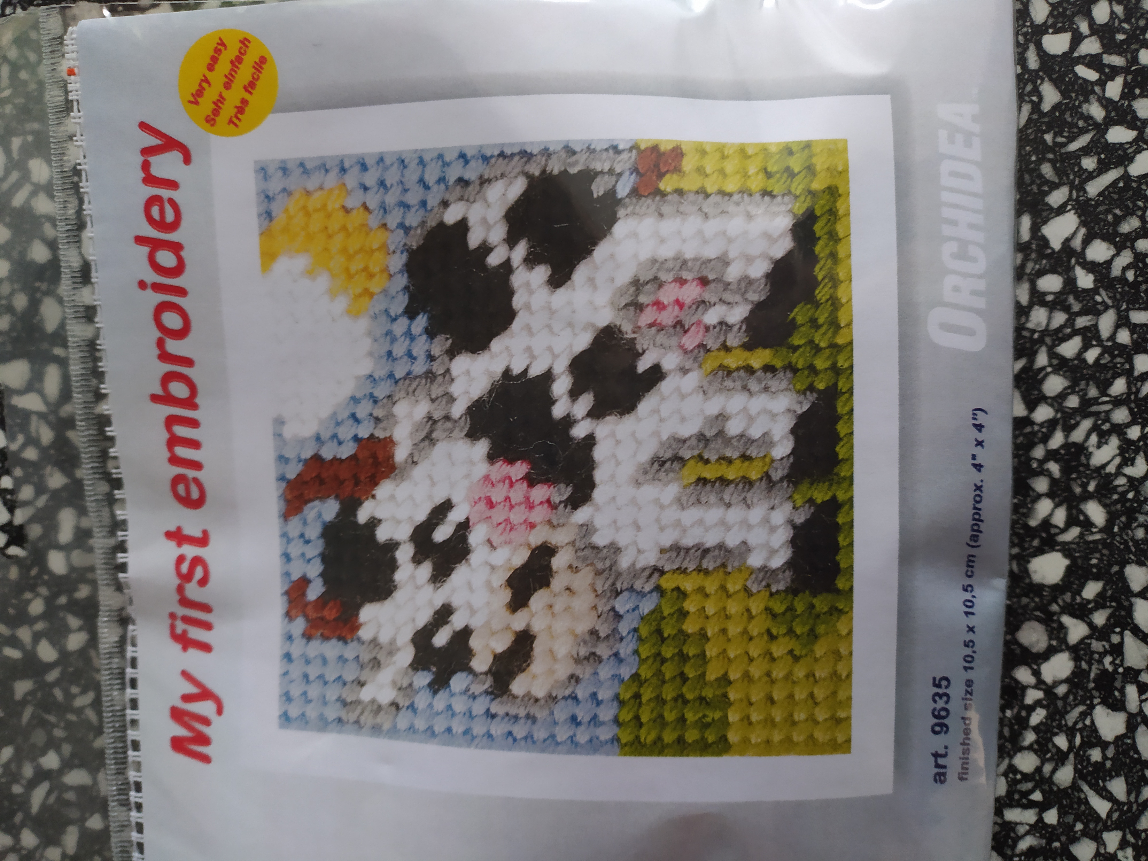 Vyšívací sada 10,5 x 10,5 cm kravička