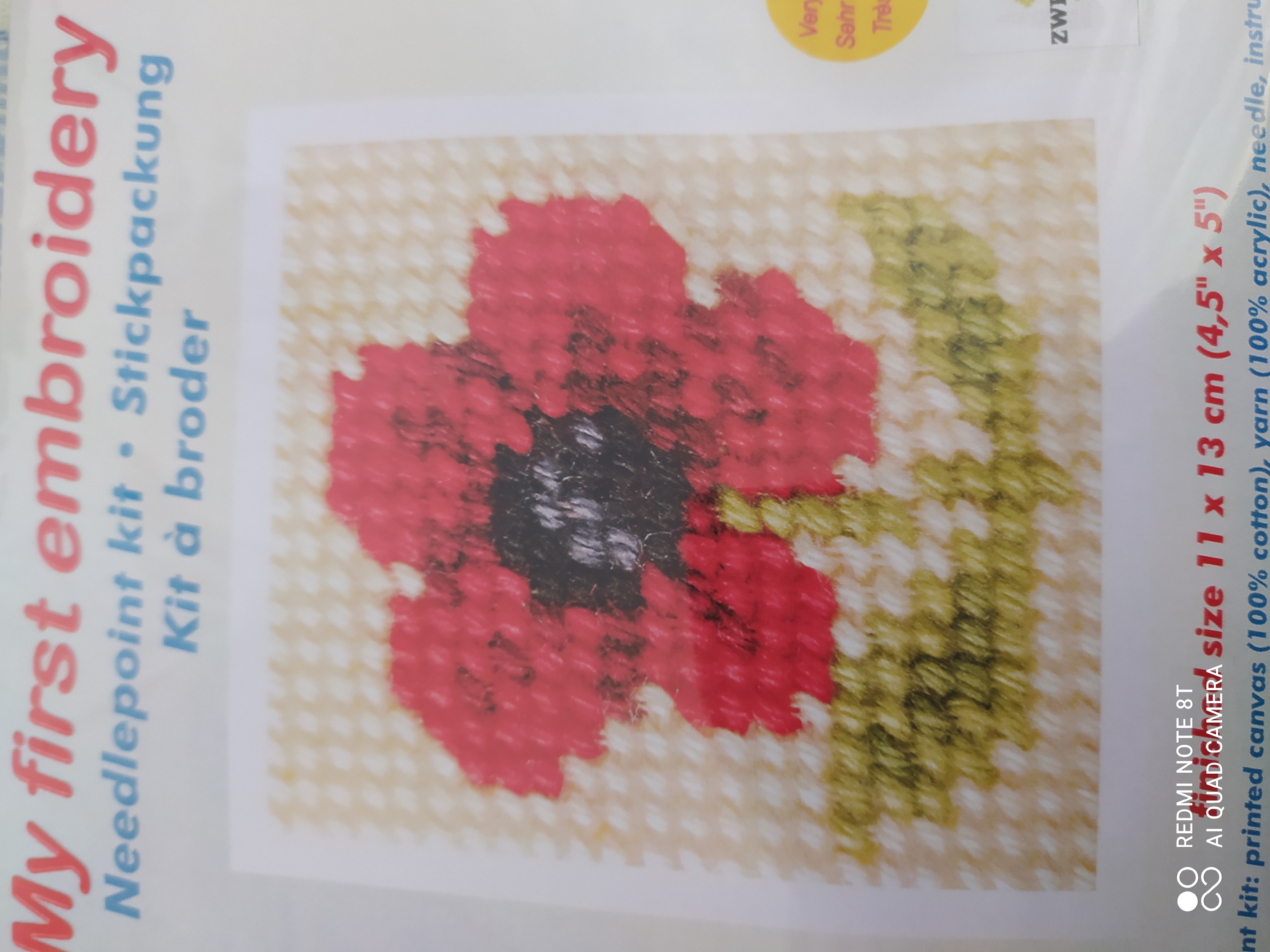 Vyšívací sada 11 x 13 cm květina