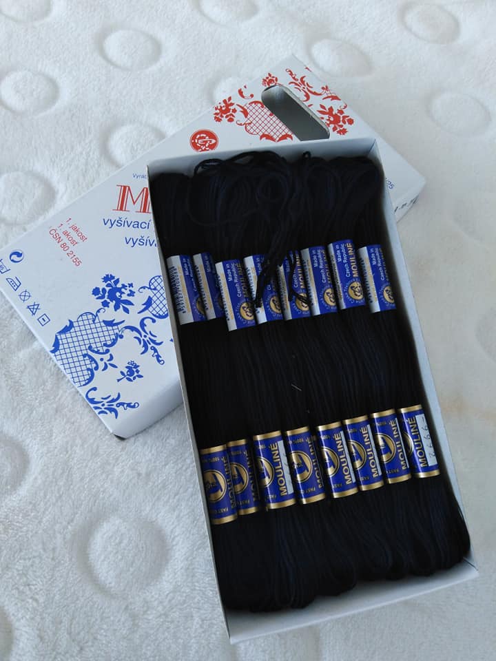 Příze na vyšívání Mouline černá 9992