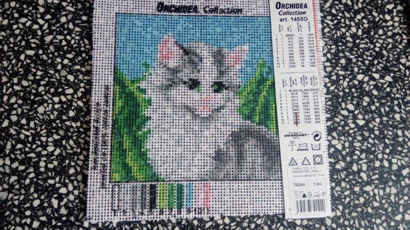 Předloha na vyšívání 15 x 15 cm kočka