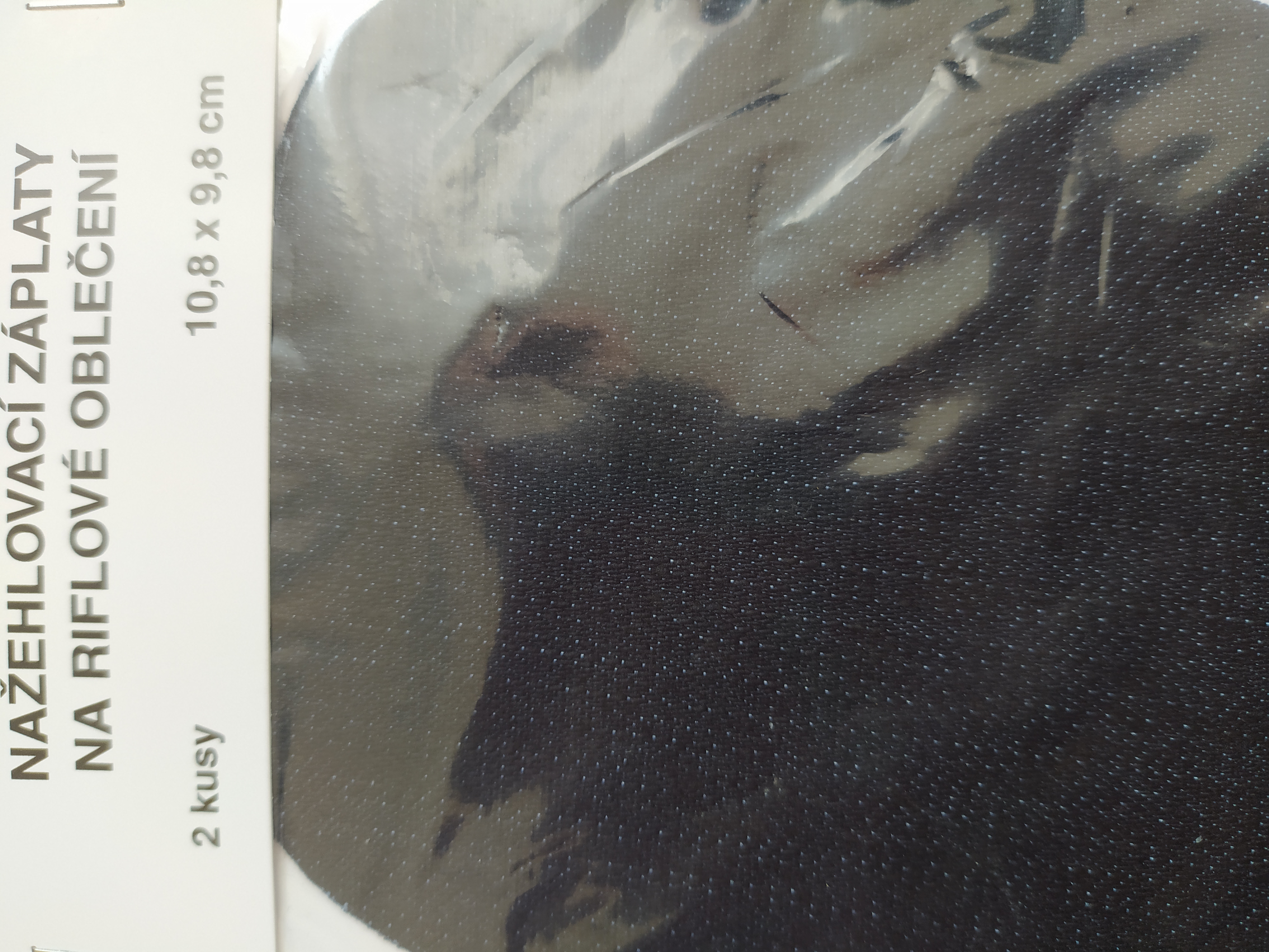 Záplaty zažehlovací Jeans 10,8 x 9,8 cm 2 ks černé