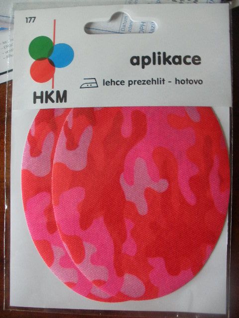 Záplaty zažehlovací potisk růžový maskáč