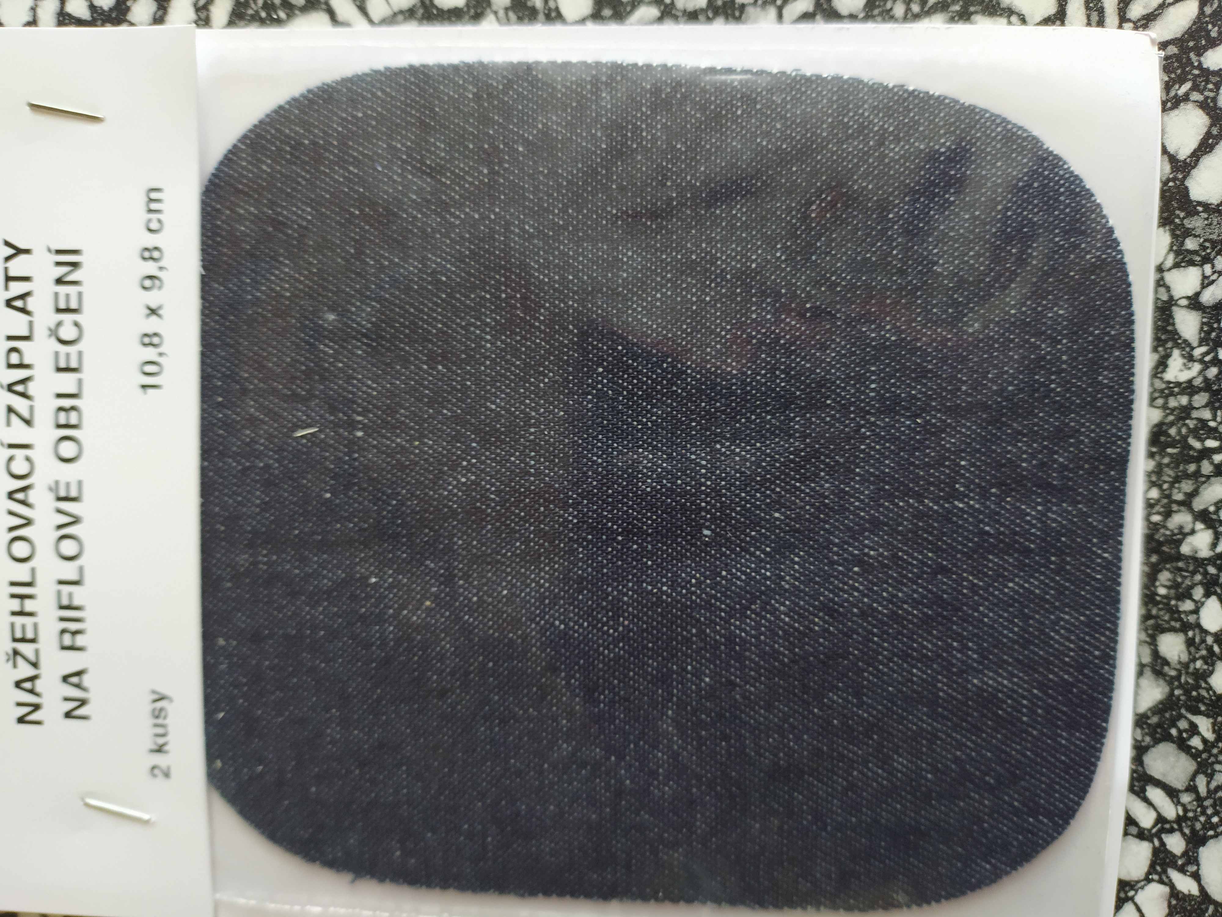 Záplaty zažehlovací Jeans tmavě modré 10,8 x 9,8 cm